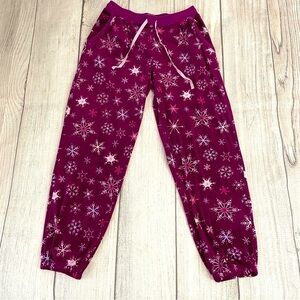 JANE AND BLEECKER Women’s Microfleece Snowflake Print Pajama Pants Size Small